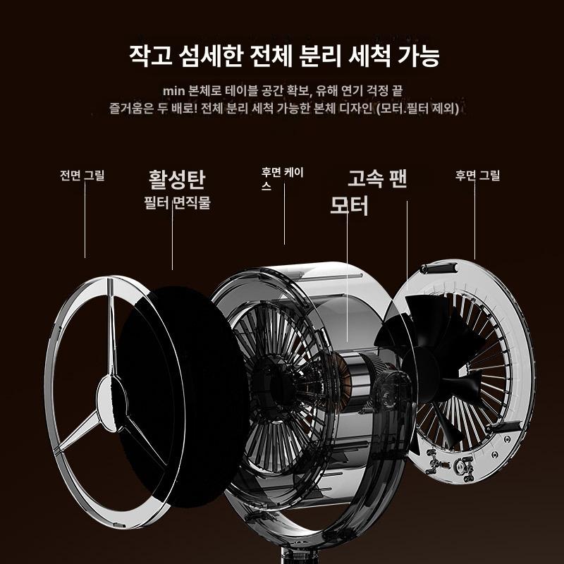 이동식 환풍기 후드 고기 냄새 제거 연기 흡입 공기 청정기 - 상세 이미지 3