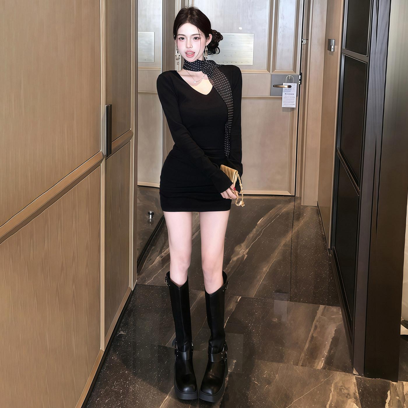 원피스 최미나수 김민지 김고은 솔로지옥 골지니트 글램룩 키작녀 파티룩 - 상세 이미지 5
