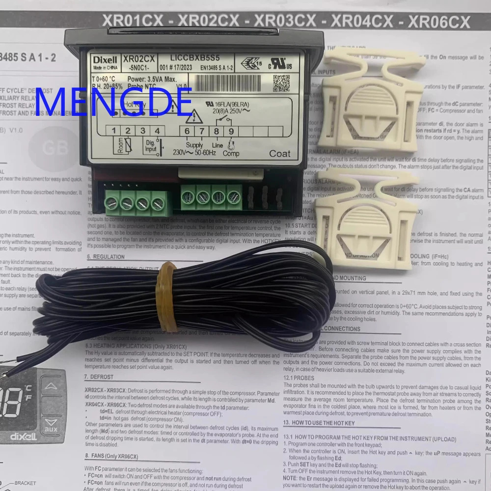 XR02CX-5R0C1 Dixell 온도 컨트롤러 XR02CX 듀얼 프로브2개 센서 포함