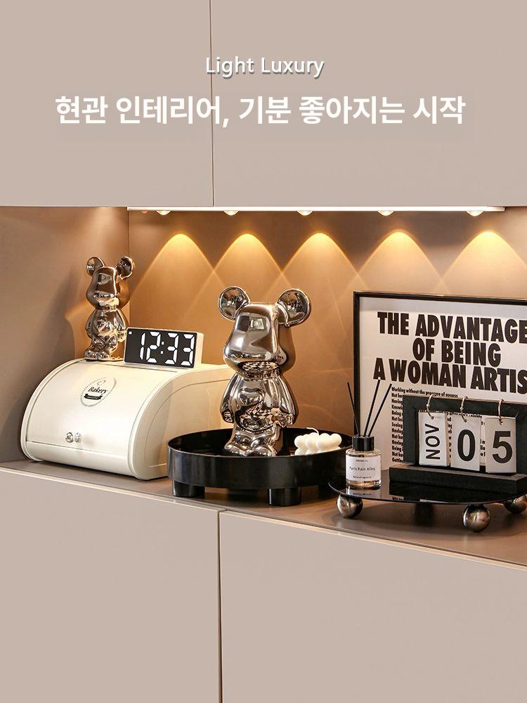 베어브릭 곰돌이 탁상 시계 LED 디지털 피규어 장식 - 상세 이미지 3