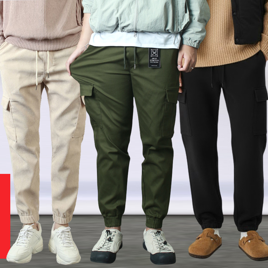 남자 기모 조거팬츠 겨울 작업복바지 카고바지 골덴 코듀로이 면 빅사이즈 와이드팬츠 제품 이미지