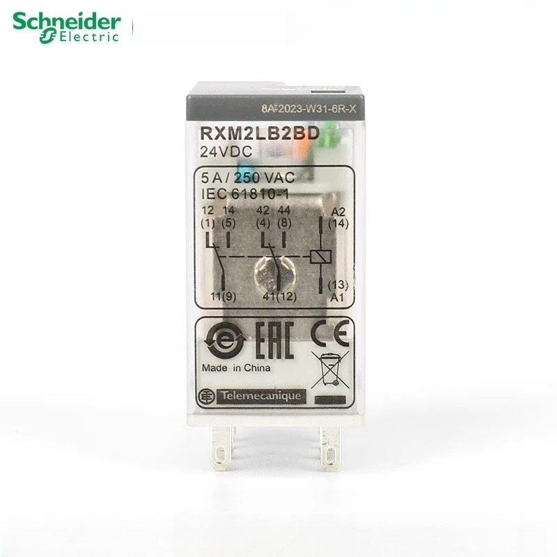 10PCS 슈나이더 릴레이 RXM2LB2BD RXM2LB2P7 RXM2LB2B7 RXM2LB2F7 RXM2LB2JD RXZE1M2C RXZE2S108M 2NO 2NC 5A LED
