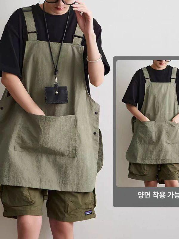 숏앞치마 작업복 베이커리 공방 그린 방수 에이프런 라이트그린 73cm 면도 - 상세 이미지 3