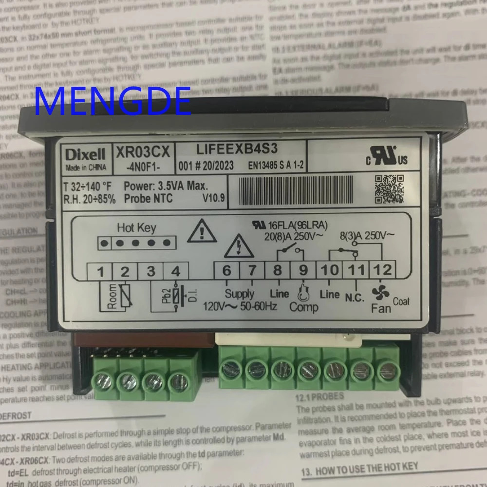 Dixell XR03CX-4N0F1 XRO3CX 120V 온도 컨트롤러 프로브센서 조절기 새 원본