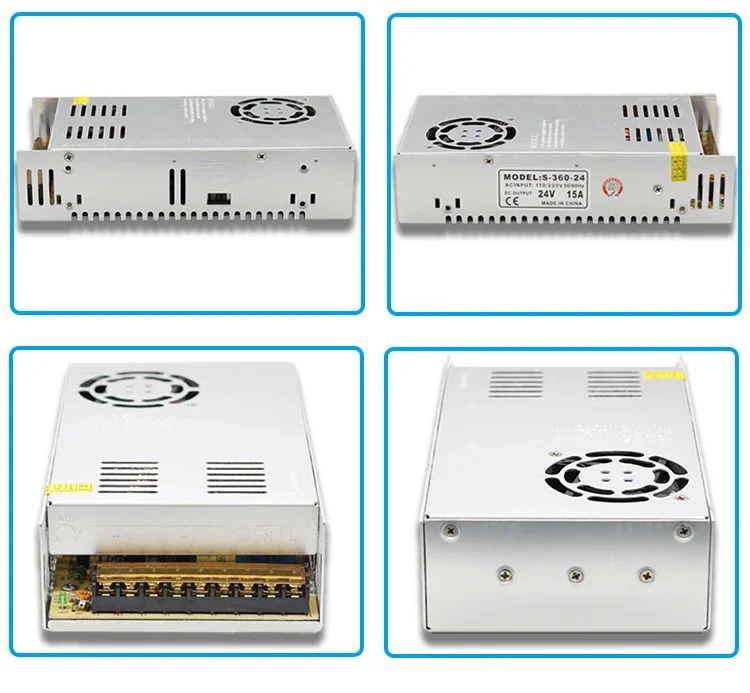 ASLONG 24V15A 스위칭 전원공급장치 AC-DC 모터 고온 보호 열 방출 24V