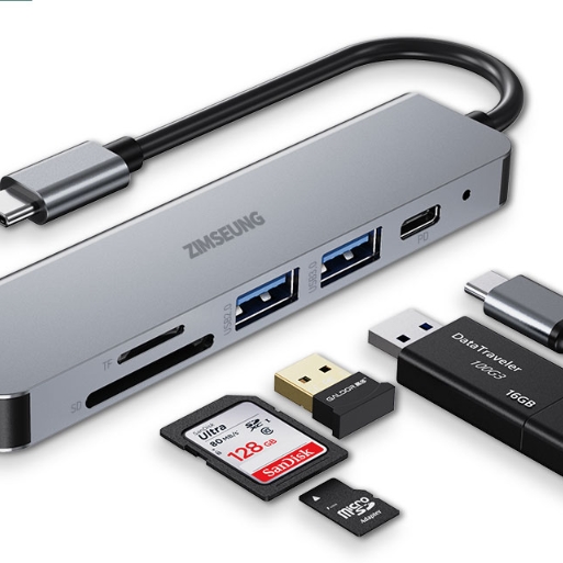 6in1 USB C타입 허브 HDMI 4K 멀티 포트 노트북 휴대용