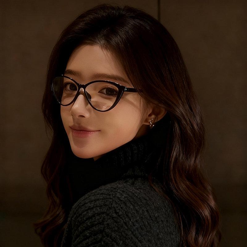 캣아이 안경 안경테 캣츠아이 호피 금테 복고 은테 투명테 하금테 - 상품 이미지