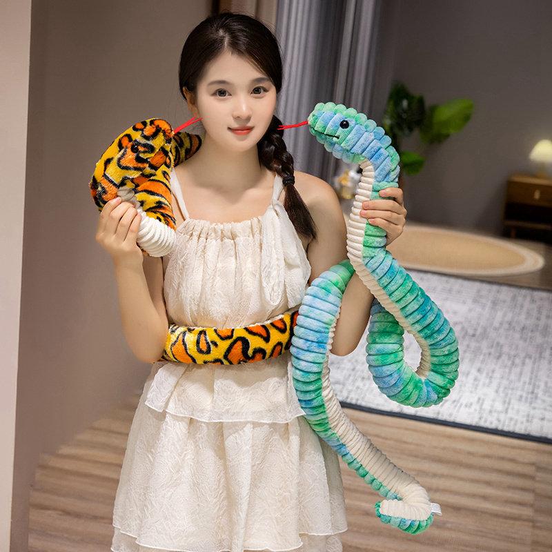 뱀 인형 쿠션 뱀베개 애착 선물용 녹색 뱀 120cm - 상세 이미지 3