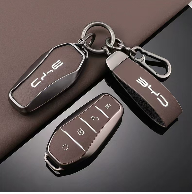 레더 BYD 씨라이언7 차키케이스 비야디 키링포함 미드나잇블랙 SL-01 - 상세 이미지 5