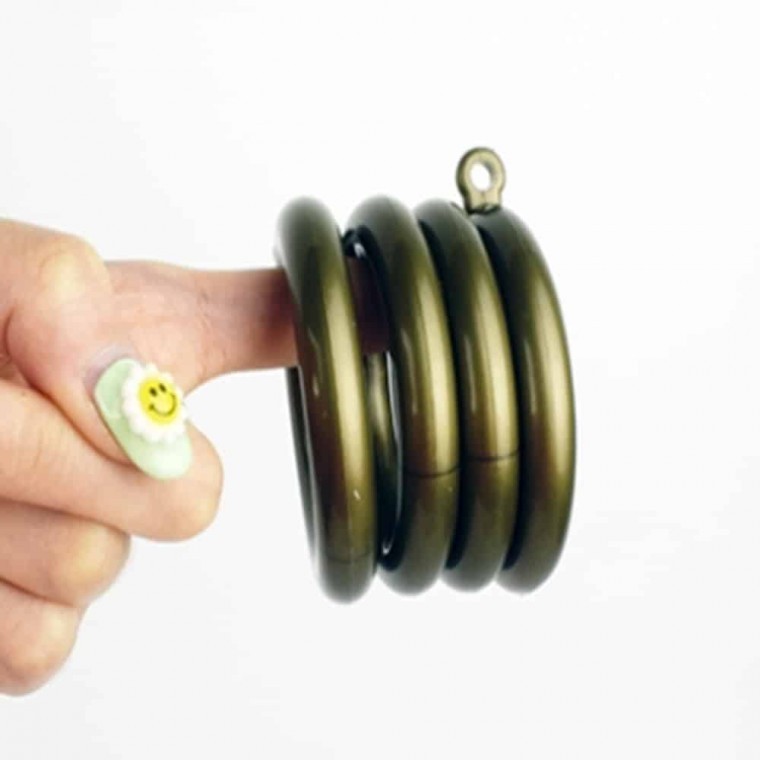 황동색 커튼링 대 7.5cm 7EA 커튼부속 커튼레일고리 커튼소품 커튼브라켓