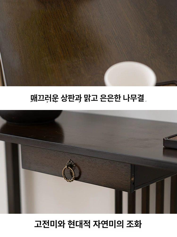 현관 콘솔장 북유럽 현관장식장 엔틱 현관테이블 철제 조각 월넛 120cm 서랍 있음 조립 필요 - 상세 이미지 3