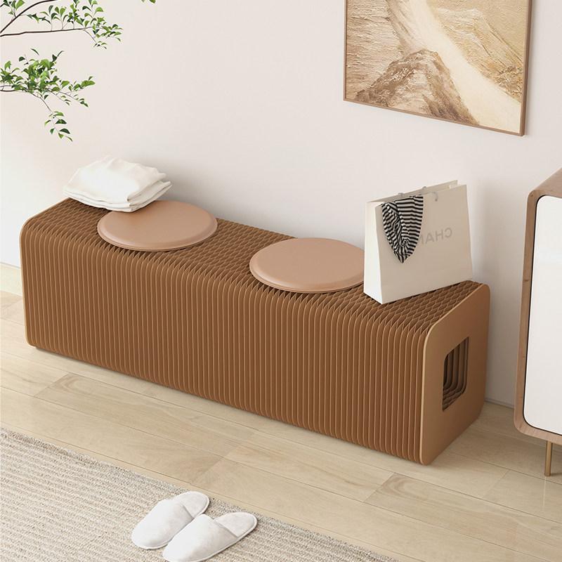 골판지 라운지 벤치 종이소파 스툴 대기 휴게실 카페 화이트 1.5m 35cm 30cm - 상세 이미지 4