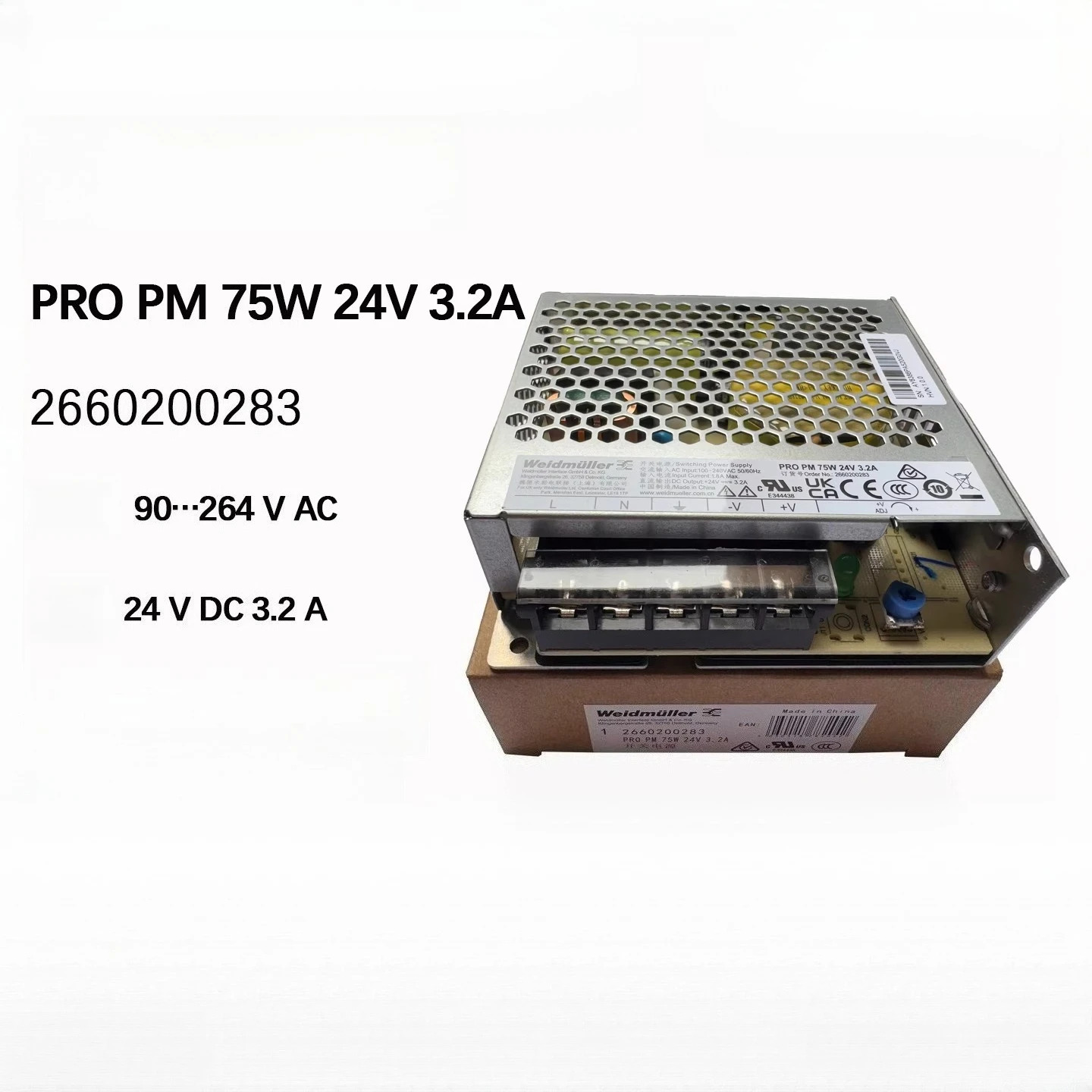 바이드뮬러 2660200283 PRO PM 75W 24V 3.2A 스위칭 전원공급장치 DC 플랫 패널