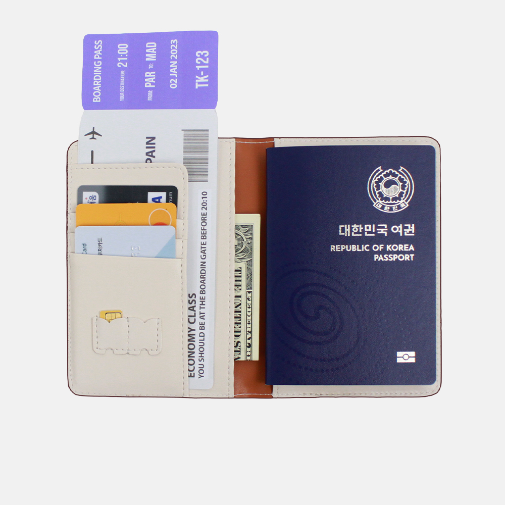 훈민정음 안티스키밍 여권케이스 / RFID차단 가죽 여권지갑_QQ03 이미지 8