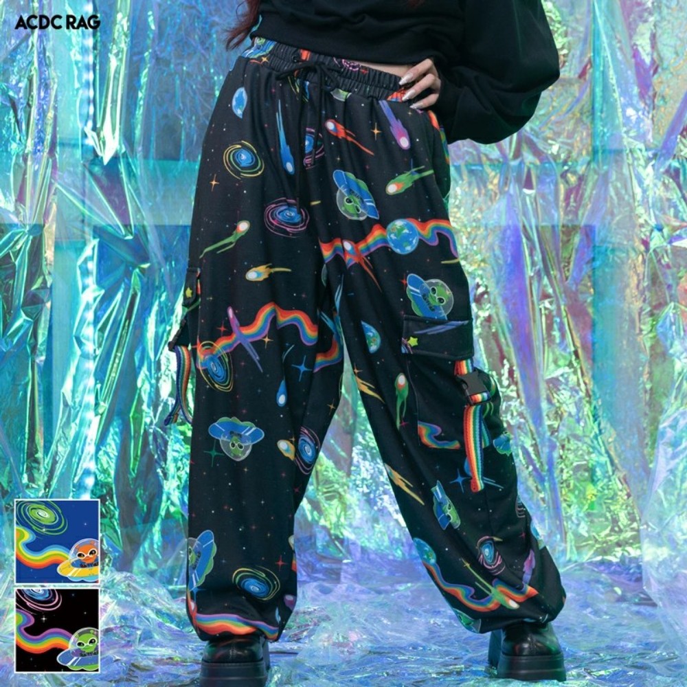 ACDC RAG 팝 갤럭시 10부 팬츠 바지 하라주쿠 일본 서브컬쳐 펑크 지뢰계 멘헤라 - 상품 이미지