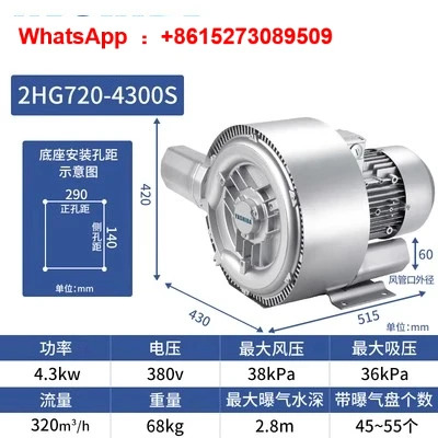 ASBA 고압 이임펠러 팬 2HG520-3000S.3.0KW 에어 펌프 산화 탱크 통기