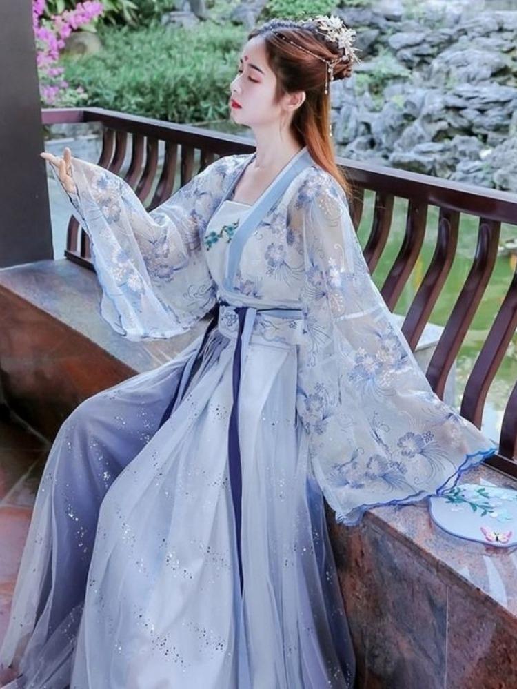 선녀의상 선녀옷 사극 공연 드라마 l 코스프레 블루 코스튬 여자 환혼 무대 연극 무협 - 상세 이미지 4