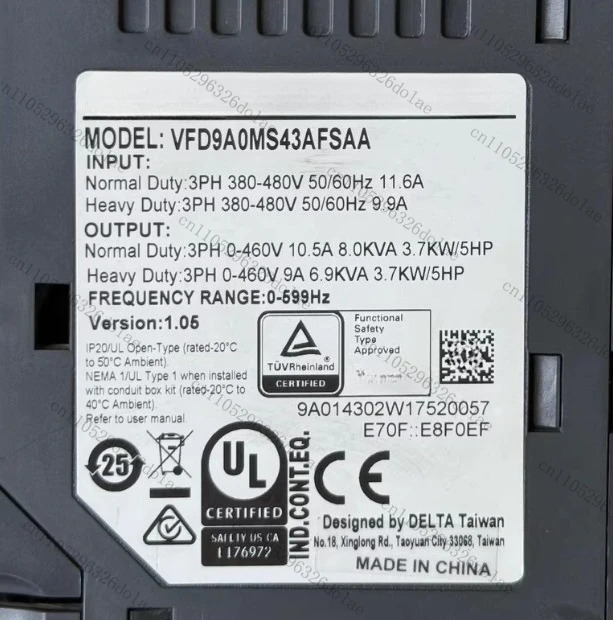 1개 주파수 변환기 VFD9A0MS43AFSAA 리퍼 완료