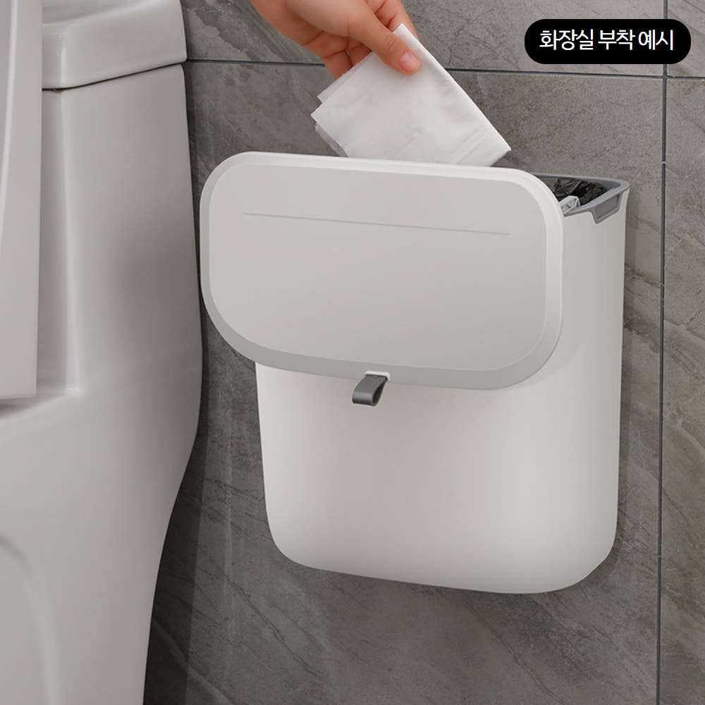 무타공 주방 쓰레기통 걸이식 음식물 쓰레기함 7리터 냄새차단 대용량 이미지 6