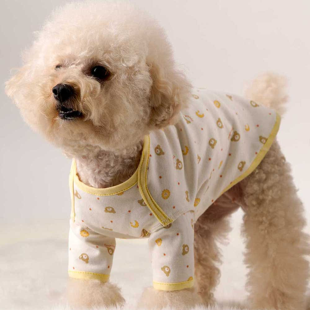 강아지옷 오가닉 반팔 순면 가디건 꿀잠 내복 실내복 애견 잠옷 미니비스켓 XS 제품 이미지