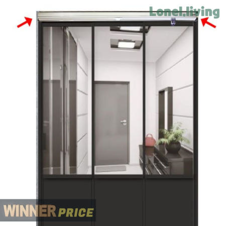 로넬리빙 자동문 슬라이딩 중문 CT803 EASY 현관문 도어설치 레일부속 간편 세트