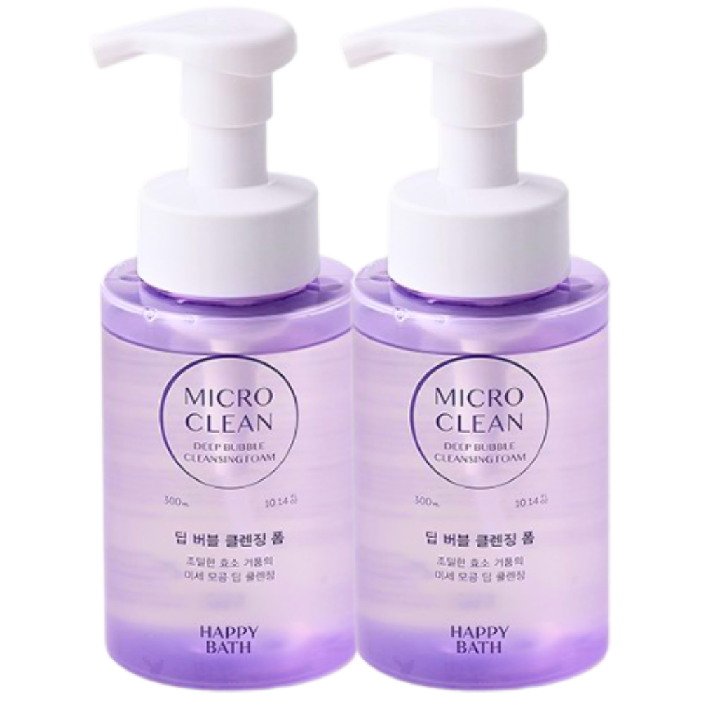 해피바스 마이크로 클린 딥버블 버블폼 300ml x2개 - 상품 이미지
