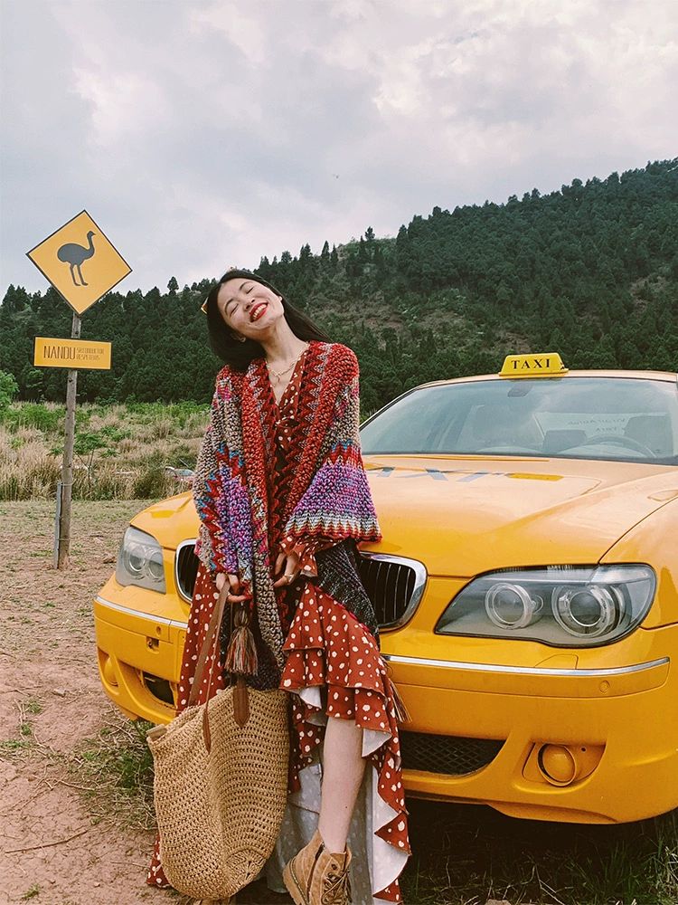 보헤미안 판초 캠핑 담요 여행용 망토 가디건 - 상세 이미지 5