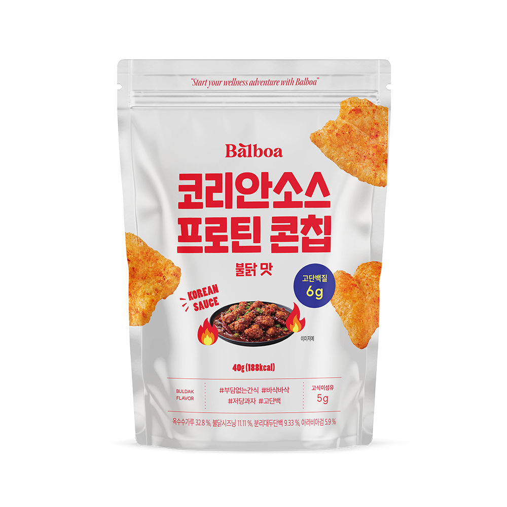 발보아 저당 프로틴 콘칩 양념치킨 김치라면 40g 2종 4개 - 상세 이미지 2