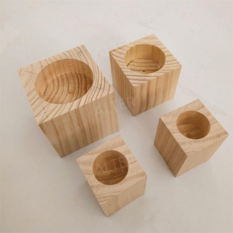 받침 침대 다리 높이기 조절 프레임 발 원목 가구 원형 구멍 4cm 높이 5cm - 상세 이미지 2