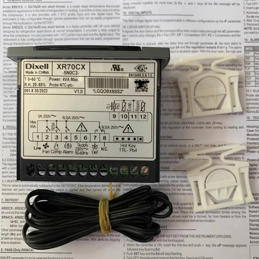 DIXELL XR70CX-5N0C3 XR70CX 온도 컨트롤러 듀얼 프로브 2개 센서 포함