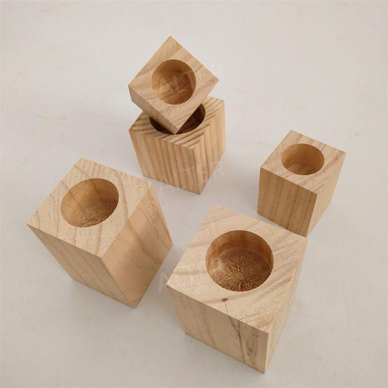 받침 침대 다리 높이기 조절 프레임 발 원목 가구 원형 구멍 4cm 높이 5cm - 상세 이미지 3