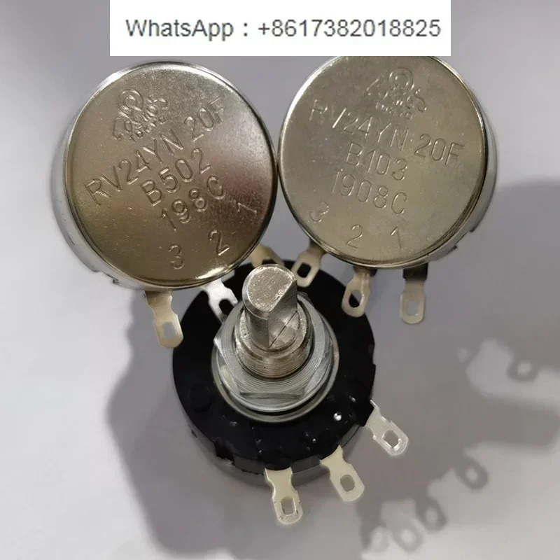 10Pcs 전위차계 단일 회전 RV24YN-20F-B502-5K/10k 콘솔 전20MM 하프 샤프트