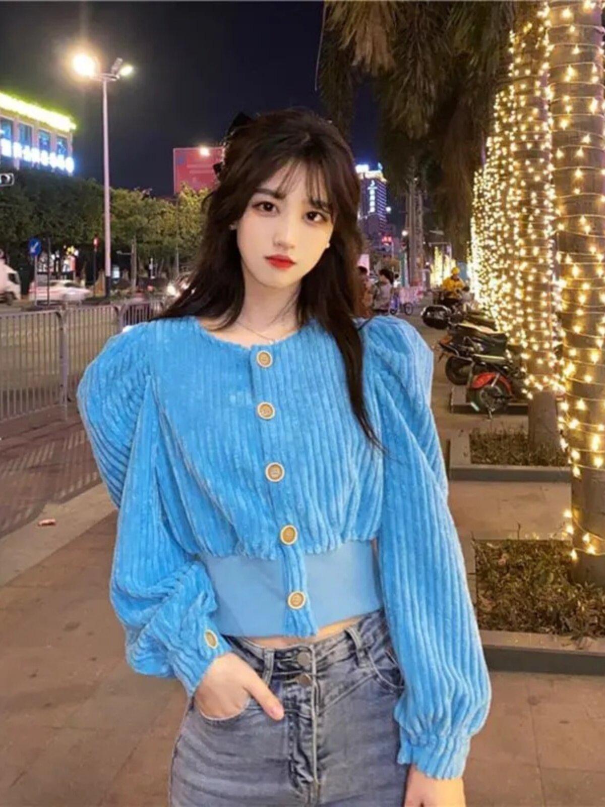 숏 골덴 코듀로이 왕 고르뎅 자켓 오렌지색 - 상세 이미지 2