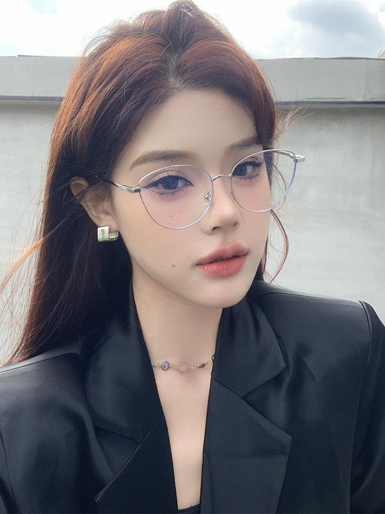 캣아이 안경 안경테 캣츠아이 하금테 뿔테 빈티지 복고 호피 투명테 - 상세 이미지 4