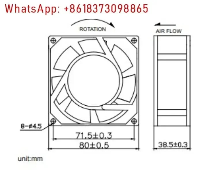 3115RL-05W-B69 24V 0.50A 8CM8038 인버터 냉각팬