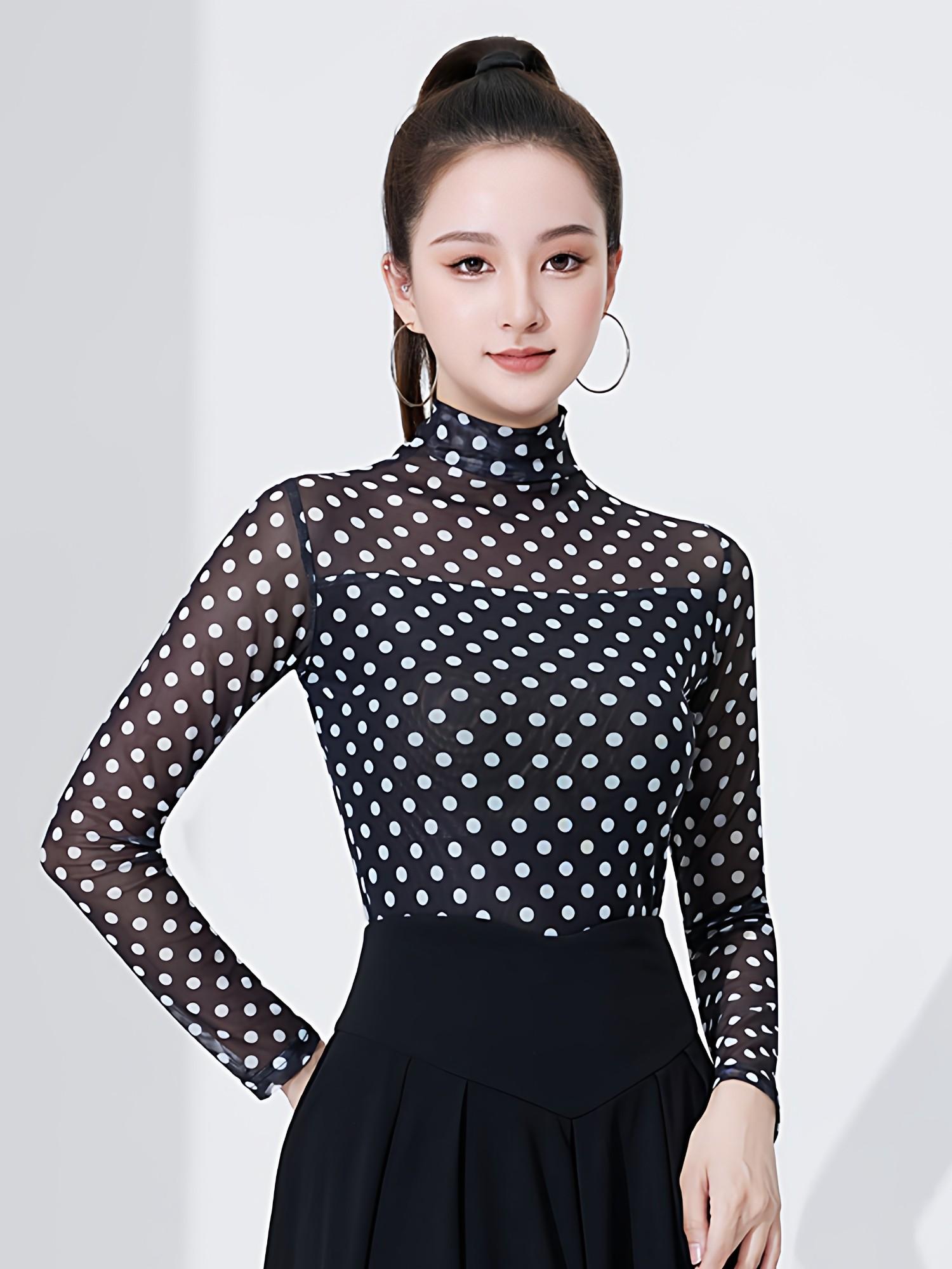 사교댄스복 방송 라틴 줌바 여성 라인 모던 댄스옷 블랙 m - 상세 이미지 3