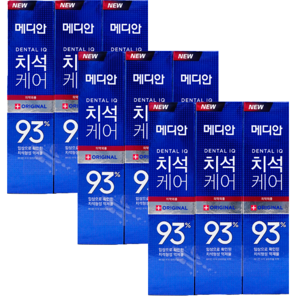 메디안 치석 오리지널 치약 120g 3입 x3세트 (총9개) - 상품 이미지