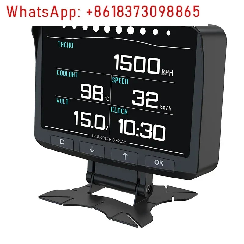 AUTOOL 자동차 obd 미터 블로워 수온 측정기 전압계 회전율 헤드업디스플레이