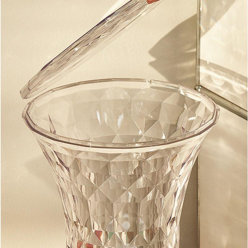 고스트 스톤 스툴 의자 보조 투명 원형 플라스틱 화장대 갈색 31x47cm - 상세 이미지 4