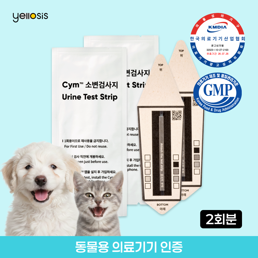 반려동물 소변검사 키트 2회 강아지 고양이 건강검진 5종 옐로시스 Cym... 솔직 후기 | 실제 사용자 리뷰 총정리 - 대표 이미지