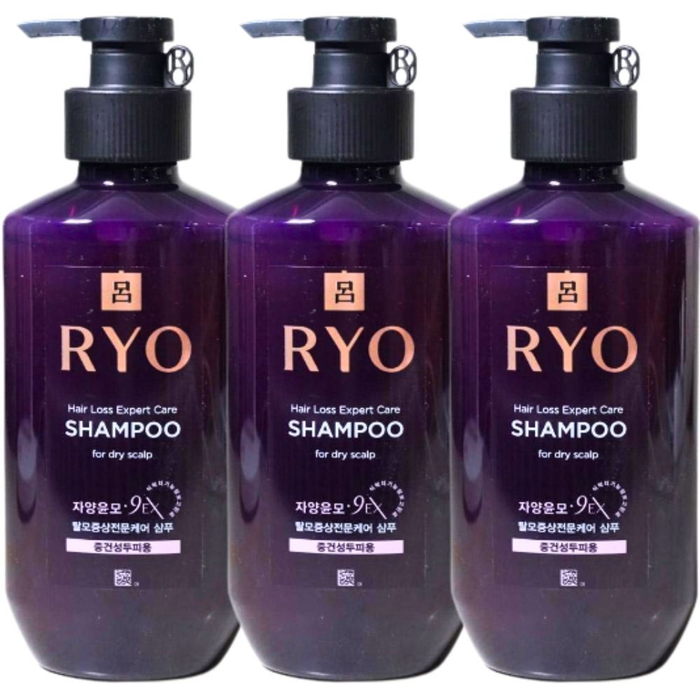 려 자양윤모 9ex 탈모전문케어 샴푸 중건성두피용 400ml x3개 - 상품 이미지