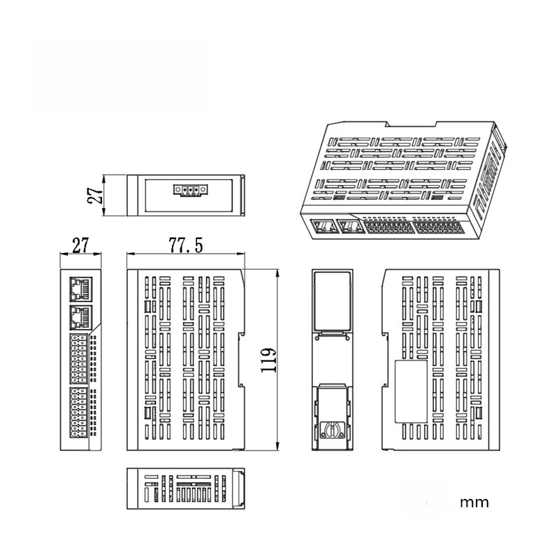 산업등급 EtherCAT 원격 IO 데이터 수집 제어 모듈 EDS-32A-D2 디지털 16I 16O NPN DC24V 2 이더넷 포트