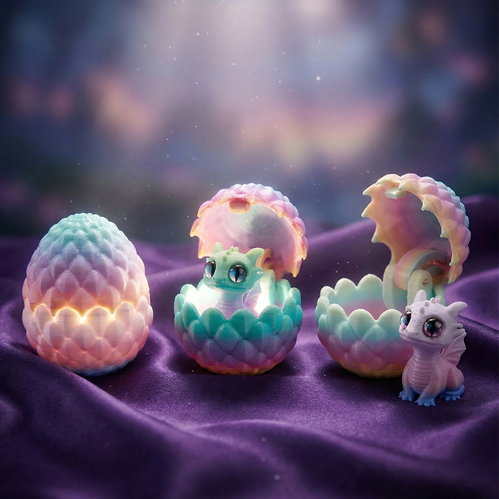 베이비 에그 드래곤 인형 모형 3D프린터 피규어 자유관절 장난감 소품 선물용 이미지 1