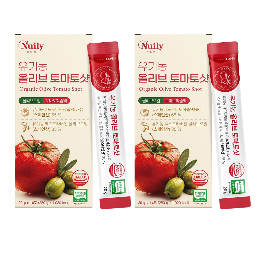 올토샷 뉴일리 유기농 올리브 토마토샷 유기농 토마토 착즙액 올리브 오일 14포, 2개 - 상품 이미지