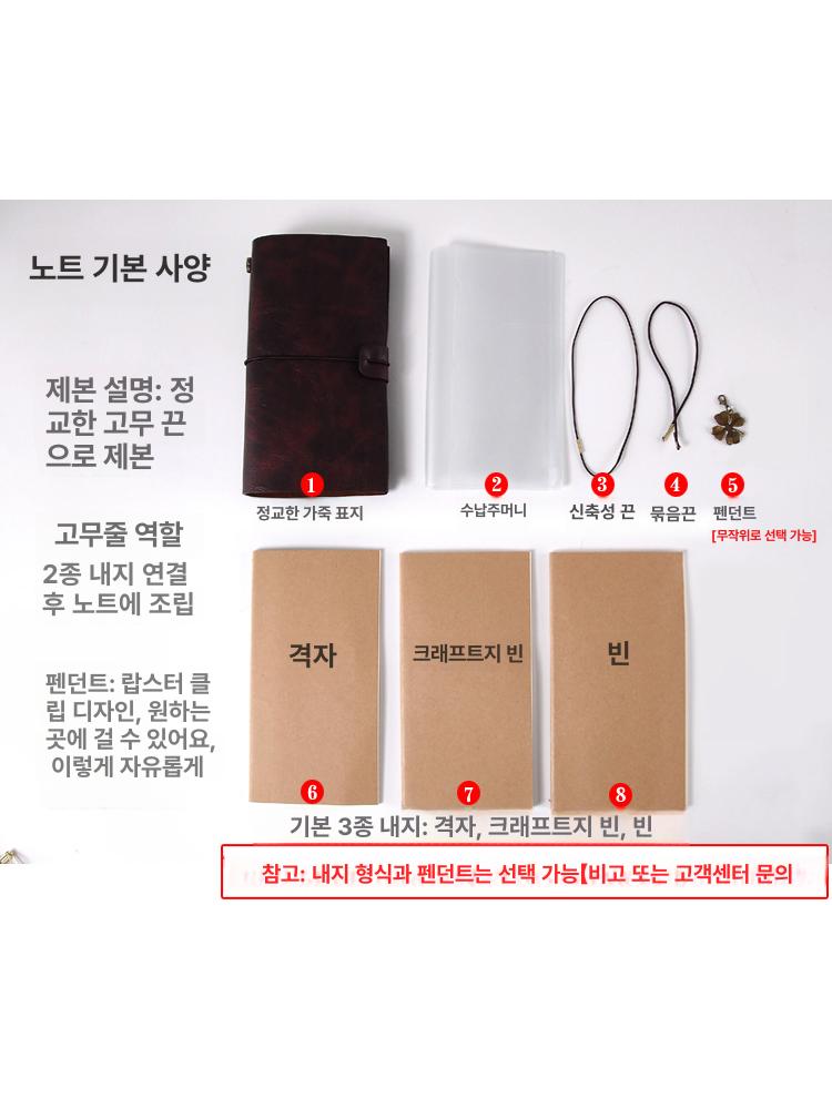 레트로 트래블러스 메모 노트 수첩 일기장 플래너 - 상세 이미지 5