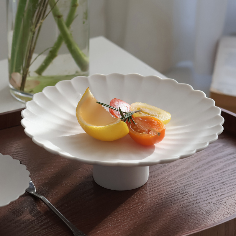 세라미꼬 디저트 꽃 높은 굽 접시 17cm 이미지 7