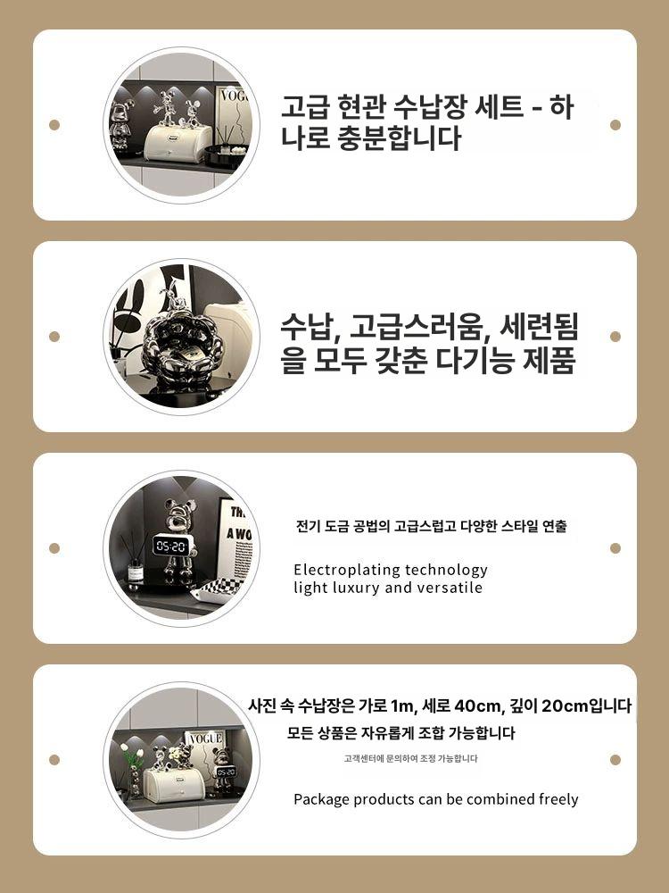 베어브릭 곰돌이 탁상 시계 LED 디지털 피규어 장식 - 상세 이미지 4