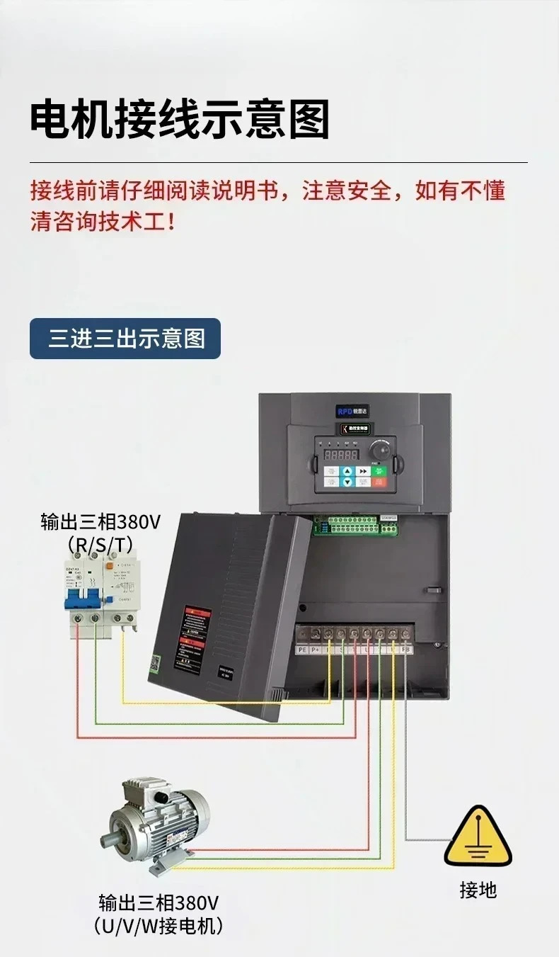 무거운 하벡터 주파수 변환기 3상 220 입력 220V 출력 0.75/55KW 모터 팬 속도 컨트롤러
