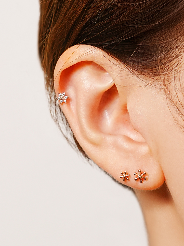 [0.8mm]14K 로즈골드 인터널 시그니처 라블렛 피어싱 귀걸이 29종 이미지 4