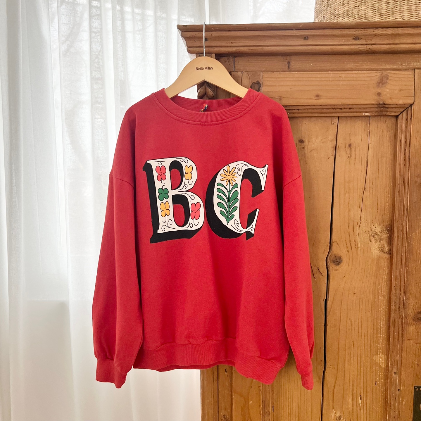26SS 보보쇼즈 키즈 스프링 레터 스웻셔츠 레드 B126AC039 611